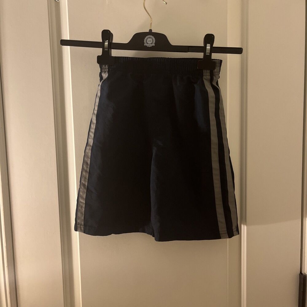 Basic Editions Boys Activewear Shorts Navy Blue with Gray Stripes Size M (8)